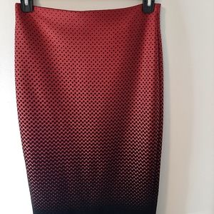 Red and Black Polka Dot Ombre Skirt